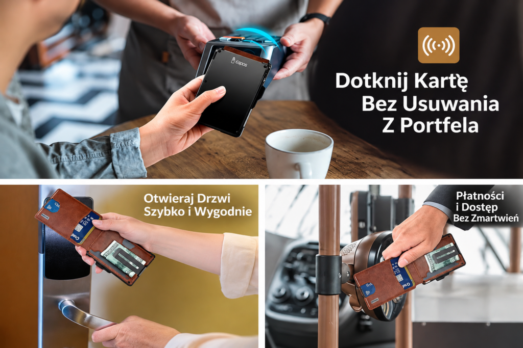 Portfel RFID w codziennym uzyciu: platnosc zblizeniowa, otwieranie drzwi hotelowych, dostep bez wyjmowania karty